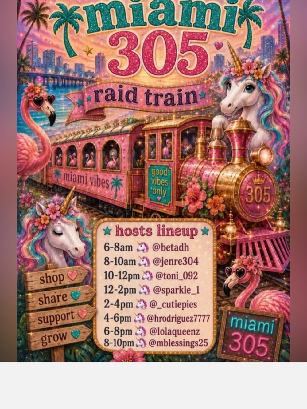 Miami 305 Raid Train share show let's go